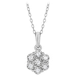 Unique Design 1/10 Carat TW Lab Grown Diamond Cluster Necklace