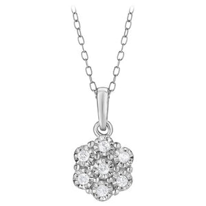Unique Design 1/10 Carat TW Lab Grown Diamond Cluster Necklace