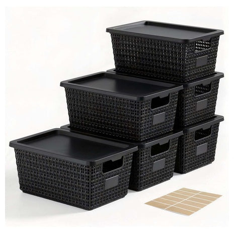 6-Pack Storage Bins With Lids