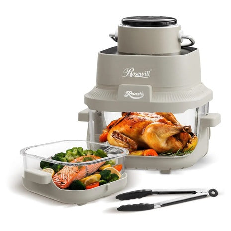 Rosewill 8-in-1 Portable 5.5QT & 1.6QT Dual Transparent Glass Air Fryer