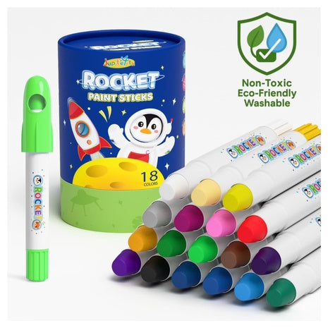 18-Count Rocket Quick Drying Washable Tempera Paint Sticks