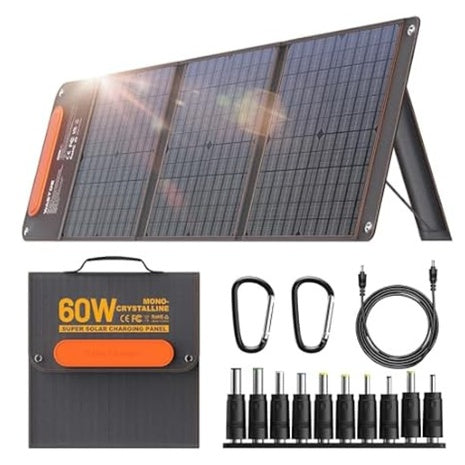 60W Portable IP65 Solar Panel Chargers With 15V USB And 18V DC