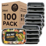 100-Pack 24oz Meal Prep Containers With Lids Microwave