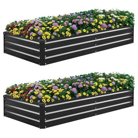 2-Pack Galvanized Metal Raised Garden Bed (6ft X 3ft X 1ft)