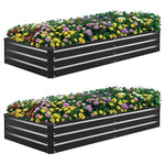 2-Pack Galvanized Metal Raised Garden Bed (6ft X 3ft X 1ft)