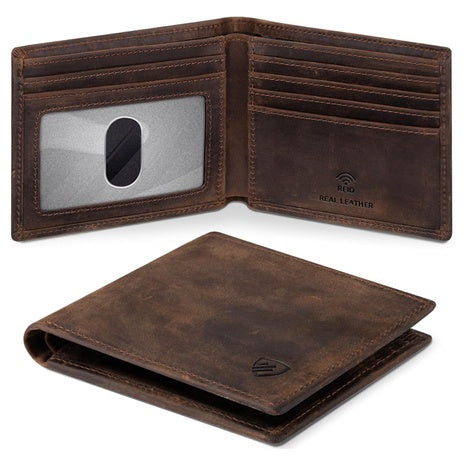 Runbox Slim Bifold RFID Blocking Leather Wallet