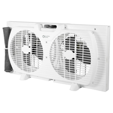 Comfort Zone 9” Dual Window Fan with Bug Screen