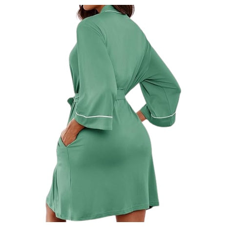 Ekouaer Women's Kimono Robes Knee Length Knit Bathrobe