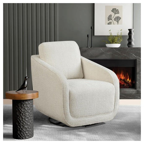 Chenille Fabric Swivel Accent Chair