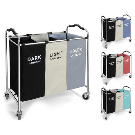3 Section Laundry Basket Sorter