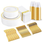 350-Piece Gold Disposable Dinnerware Set