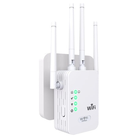 300Mbps 4 Antennas 2 Ethernet Ports 2.4GHz Coverage WiFi Extender