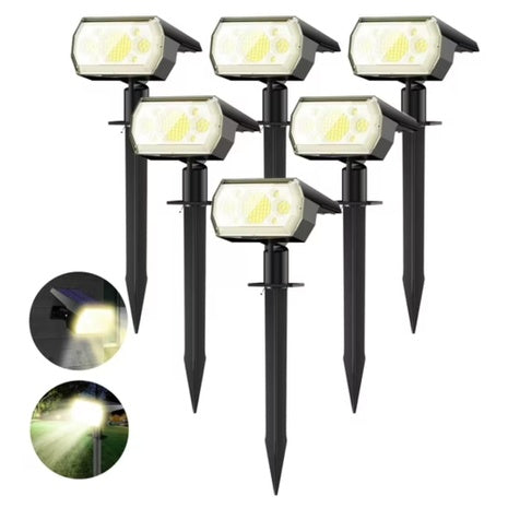 6-Pack Phopollo IP65 64 LED 3 Lighting Modes Solar Lights