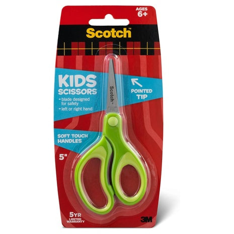 Scotch Kids Pointed Tip Scissors With Soft Touch, 5 Inches (1442P)