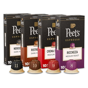 40 Peet's Coffee Dark and Medium Roast Espresso Capsules