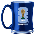 14 oz Soccer FIFA World Cup 2026 Sculpted Relief Mug (4Color)