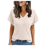 Automet Women's Short Sleeve V Neck Cute Summer Tops