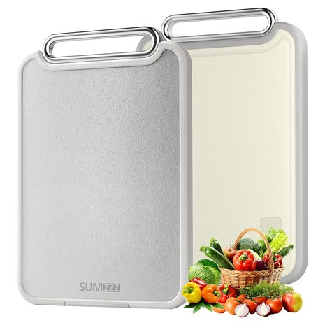 16" X 11" 2-in-1 Double-Sided Stainless Steel Cutting Board
