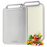 16" X 11" 2-in-1 Double-Sided Stainless Steel Cutting Board