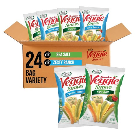 24 Bags Sensible Portions Garden Veggie Straws Variety Pack (OU-D)