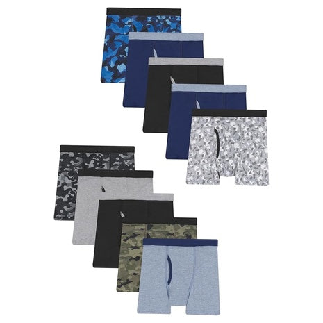 10-Pack Hanes Boys Tagless Comfort Flex Boxer Briefs