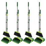 4-Pack 52'' Adjustable Handle Broom And Dustpan Set W/ Built-In Teeth