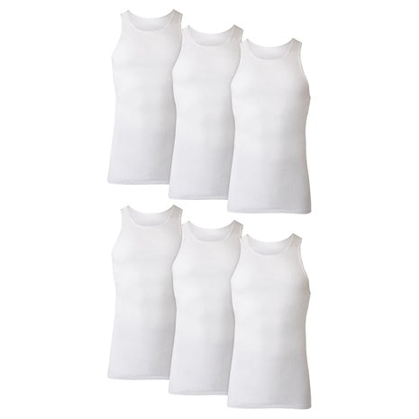 6-Pack Hanes Cotton Tank Undershirts