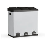 Step N' Sort 3-Compartment Stainless Steel Trash & Recycling Bin