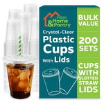200 12oz Plastic Cups with Lids