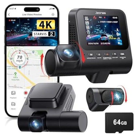 Front & Rear 4K+1080P+1080P 3 Channel Dash Camera
