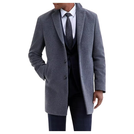 Calvin Klein Men's Prosper Wool-Blend Slim Fit Overcoat
