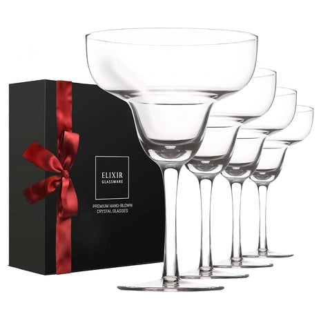 4 Crystal Margarita Glasses