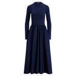 Polo Ralph Lauren Women's Mixed Media Long Sleeve Cotton Dress