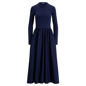 Polo Ralph Lauren Women's Mixed Media Long Sleeve Cotton Dress