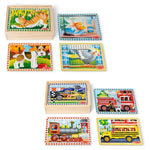 2-Pack Melissa & Doug 4-in-1 Wooden Jigsaw Puzzle Boxes