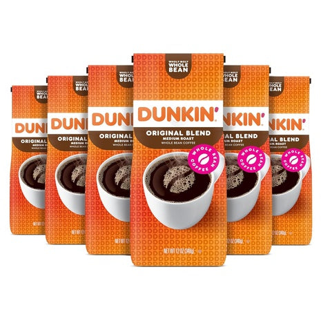 6-Pack Dunkin’ Original Blend Whole Bean Coffee