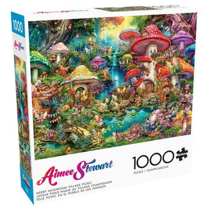 1000 Piece Merry Mushroom Village Picnic Puzzle