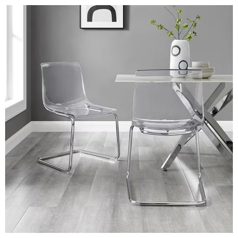 Set of 2 Mainstays Clear Dining Chairs