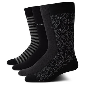 4 Pairs Calvin Klein Men’s Cotton Blend Crew Dress Socks