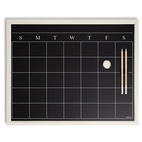 16" X 20" U Brands White Wash Frame Chalkboard Calendar
