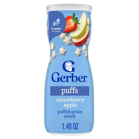 6-Pack Gerber Strawberry Apple Puffs