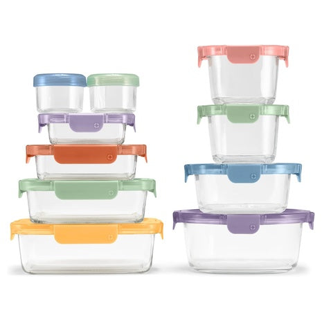 10-Pack Ello Glass Food Storage Containers with Lids