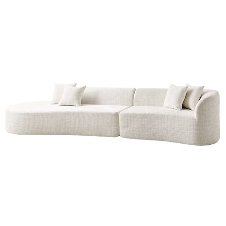 Curved 130" Chenille Sectional Sofa (2-colors)