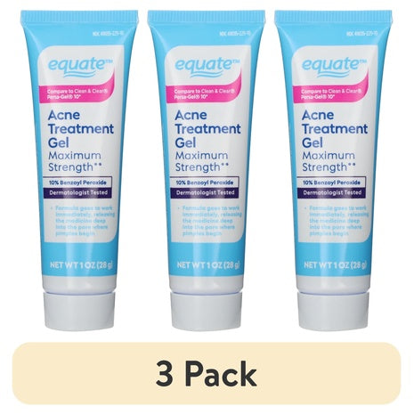 3-Pack Equate Maximum Strength Acne Treatment Gel