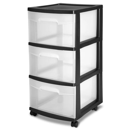 Sterilite 3 Drawer Plastic Cart Drawers (2 Colors)
