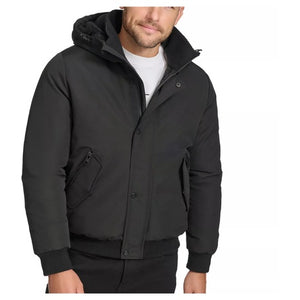 Calvin Klein Men's Arctic Faille Parka Bomber with Sherpa Lined Hood