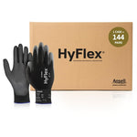 144 Pairs HyFlex Black Nylon Polyurethane Gloves Gloves (Size 9)