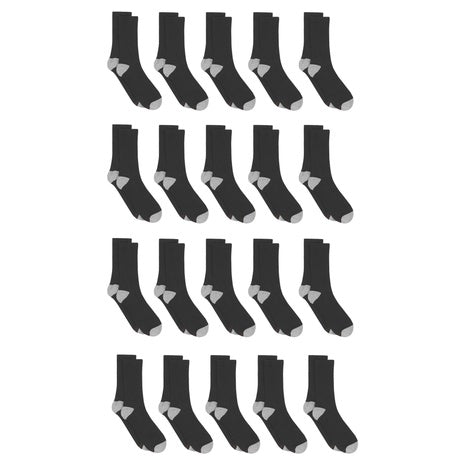 20 Pairs Hanes Men’s Crew Socks (2 Colors)
