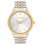 Steve Madden Men's Coin Edge Silver-Tone and Gold Tone Alloy Metal Watch