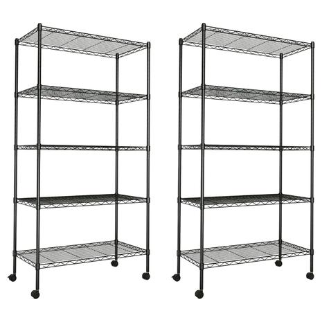 2 Heavy Duty 5-Shelf Storage Shelving Units
